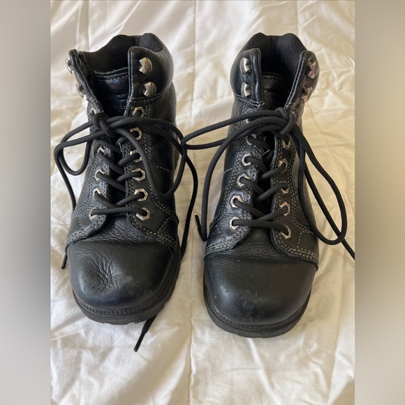 Harley-Davidson Women's Boots Ankle Lace Up Black Size 6.5 - Picture 1 of 6